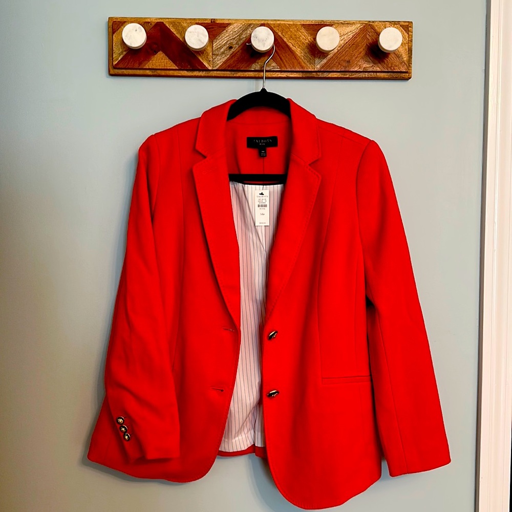 NWT Talbots bright red/orange petite blazer